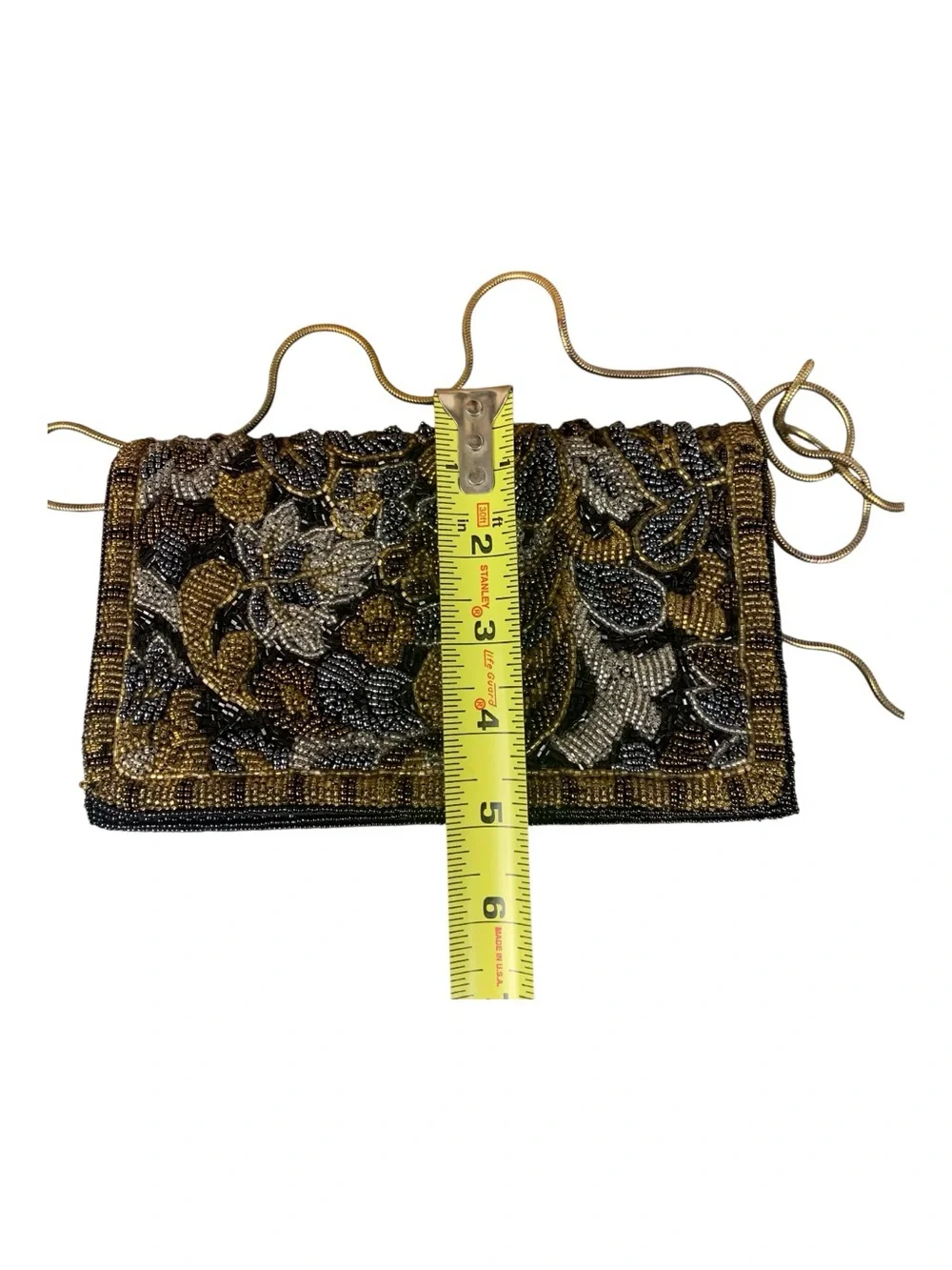 Vtg Carolyne‎ Barton Nights 80's Multi Color Beaded Cocktail Bag Clutch Floral